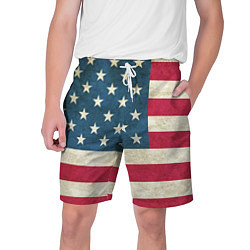 Шорты на шнурке мужские Флаг USA, цвет: 3D-принт