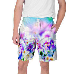 Шорты на шнурке мужские Цветочное поле, цвет: 3D-принт
