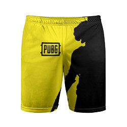 Шорты спортивные мужские PUBG: Yellow Shadow, цвет: 3D-принт