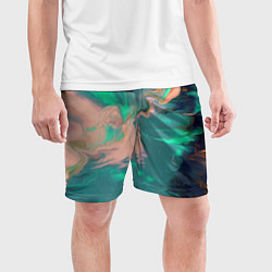 Шорты спортивные мужские Кислотные разводы, цвет: 3D-принт — фото 2