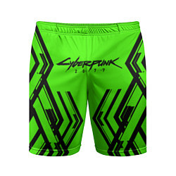 Мужские спортивные шорты Cyberpunk 2077: Acid Green