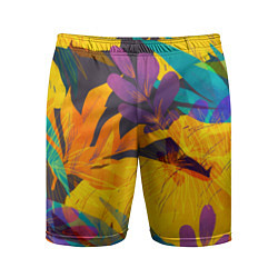 Шорты спортивные мужские Солнечные тропики, цвет: 3D-принт