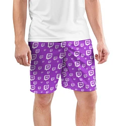 Шорты спортивные мужские Twitch: Violet Pattern, цвет: 3D-принт — фото 2