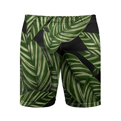 Шорты спортивные мужские Тропические большие листья, цвет: 3D-принт
