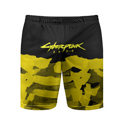 Мужские спортивные шорты Cyberpunk 2077: Black & Yellow