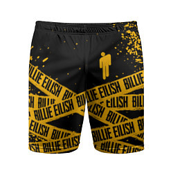 Шорты спортивные мужские BILLIE EILISH: Yellow & Black Tape, цвет: 3D-принт