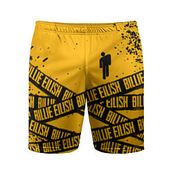 Шорты спортивные мужские BILLIE EILISH: Yellow Tape, цвет: 3D-принт