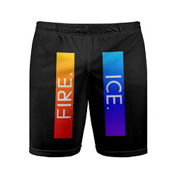 Шорты спортивные мужские FIRE ICE, цвет: 3D-принт