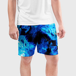Шорты спортивные мужские СИНИЙ ОГОНЬ, цвет: 3D-принт — фото 2