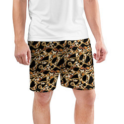 Шорты спортивные мужские Versace Леопардовая текстура, цвет: 3D-принт — фото 2