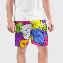 Шорты спортивные мужские МИЛЫЕ КОТЯТКИ, цвет: 3D-принт — фото 2