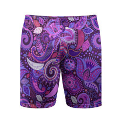 Мужские спортивные шорты Фиолетовый этнический дудлинг