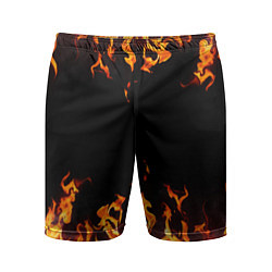 Шорты спортивные мужские FIRE ОГОНЬ, цвет: 3D-принт