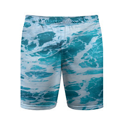 Шорты спортивные мужские Вода волны пена море, цвет: 3D-принт