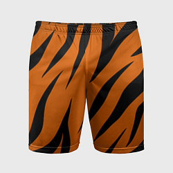 Шорты спортивные мужские Текстура тигра, цвет: 3D-принт