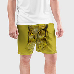 Шорты спортивные мужские Сова, цвет: 3D-принт — фото 2