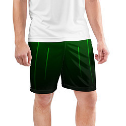 Шорты спортивные мужские Неоновые линии на градиенте, цвет: 3D-принт — фото 2