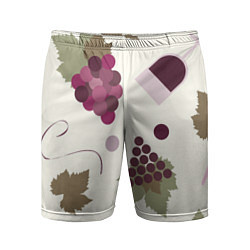 Шорты спортивные мужские Виноград и винишко, цвет: 3D-принт