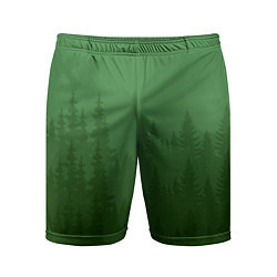 Шорты спортивные мужские Зеленый Лес, цвет: 3D-принт