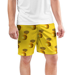 Шорты спортивные мужские Летние лимоны, цвет: 3D-принт — фото 2