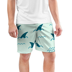 Шорты спортивные мужские Плавники акул, цвет: 3D-принт — фото 2