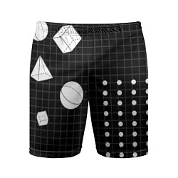 Мужские спортивные шорты Черно-белые фигуры 3D