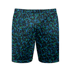 Мужские спортивные шорты Абстрактный зелено-синий узор