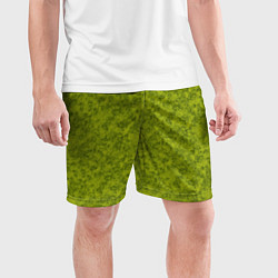 Шорты спортивные мужские Зеленый мраморный узор, цвет: 3D-принт — фото 2