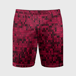 Шорты спортивные мужские Красно-черный абстрактный узор, цвет: 3D-принт