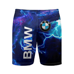 Шорты спортивные мужские BMW Синяя молния, цвет: 3D-принт