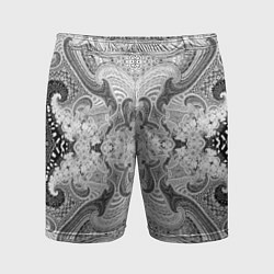 Мужские спортивные шорты Черно-белый абстрактный узор