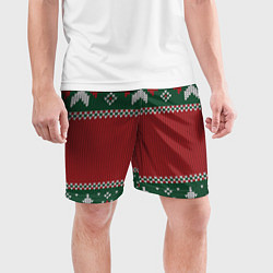 Шорты спортивные мужские Knitted Christmas Pattern, цвет: 3D-принт — фото 2