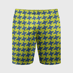 Мужские спортивные шорты Сине-желтые гусиные лапки
