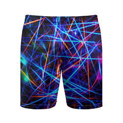Шорты спортивные мужские NEON LINES Glowing Lines Effect, цвет: 3D-принт