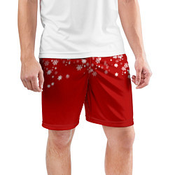 Шорты спортивные мужские Рождественские снежинки, цвет: 3D-принт — фото 2