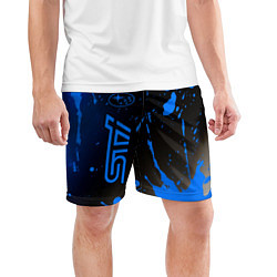 Шорты спортивные мужские SUBARU STI Брызги Вертикально, цвет: 3D-принт — фото 2