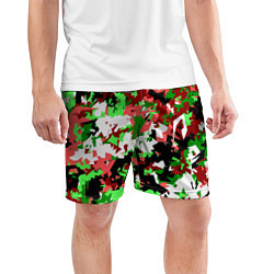 Шорты спортивные мужские Красно-зеленый камуфляж, цвет: 3D-принт — фото 2