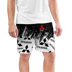 Шорты спортивные мужские Mitsubishi black & white, цвет: 3D-принт — фото 2