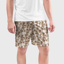 Шорты спортивные мужские Купюры 100 рублей, цвет: 3D-принт — фото 2