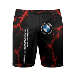 Шорты спортивные мужские BMW Autosport Молнии, цвет: 3D-принт