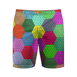 Шорты спортивные мужские Геометрический узор Pattern, цвет: 3D-принт