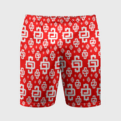 Шорты спортивные мужские Red Pattern Dope Camo Dope Street Market Спина, цвет: 3D-принт