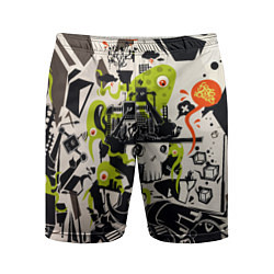 Шорты спортивные мужские Cyber pattern Skull Vanguard Fashion, цвет: 3D-принт