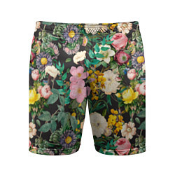 Мужские спортивные шорты Паттерн из летних цветов Summer Flowers Pattern