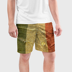 Шорты спортивные мужские Флаг Италии Мешковина Flag of Italy Burlap, цвет: 3D-принт — фото 2