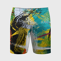 Мужские спортивные шорты Абстрактные мазки цветной краской strokes of paint