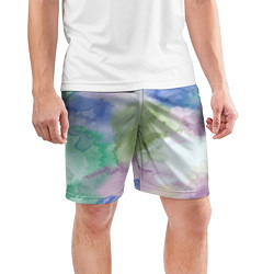 Шорты спортивные мужские Акварельная текстура, цвет: 3D-принт — фото 2
