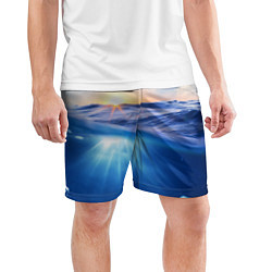Шорты спортивные мужские Грань между небом и водой, цвет: 3D-принт — фото 2