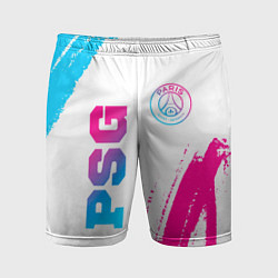 Шорты спортивные мужские PSG Neon Gradient, цвет: 3D-принт
