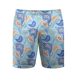 Мужские спортивные шорты Турецкий огурец Turkish cucumber blue pattern